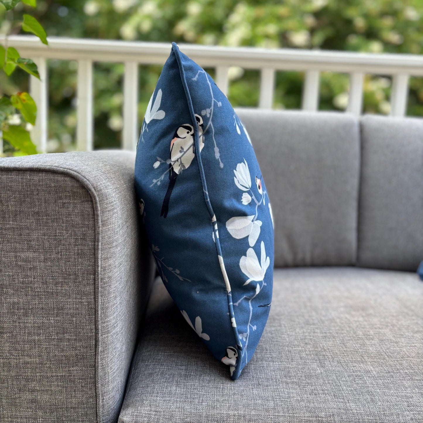 Handmade Throw Pillow (Blossom Bird Charm)