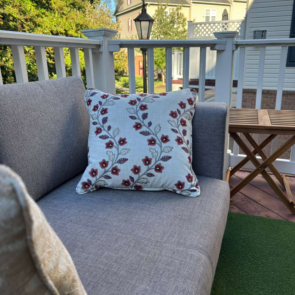 Handmade Throw Pillow (Textured Flowers)