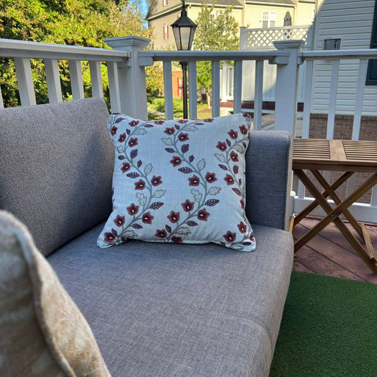 Handmade Throw Pillow (Textured Flowers)