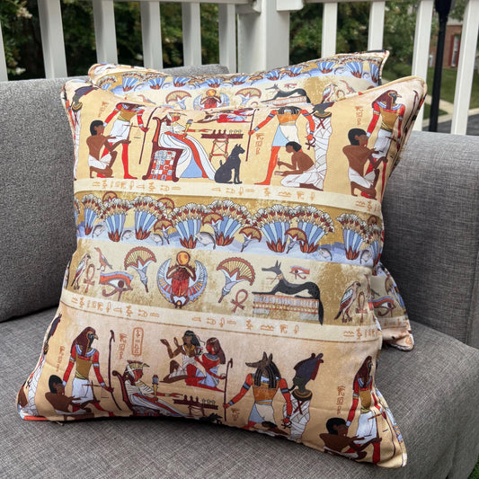 Handmade Throw Pillow (Egyptian Pattern Pillow)