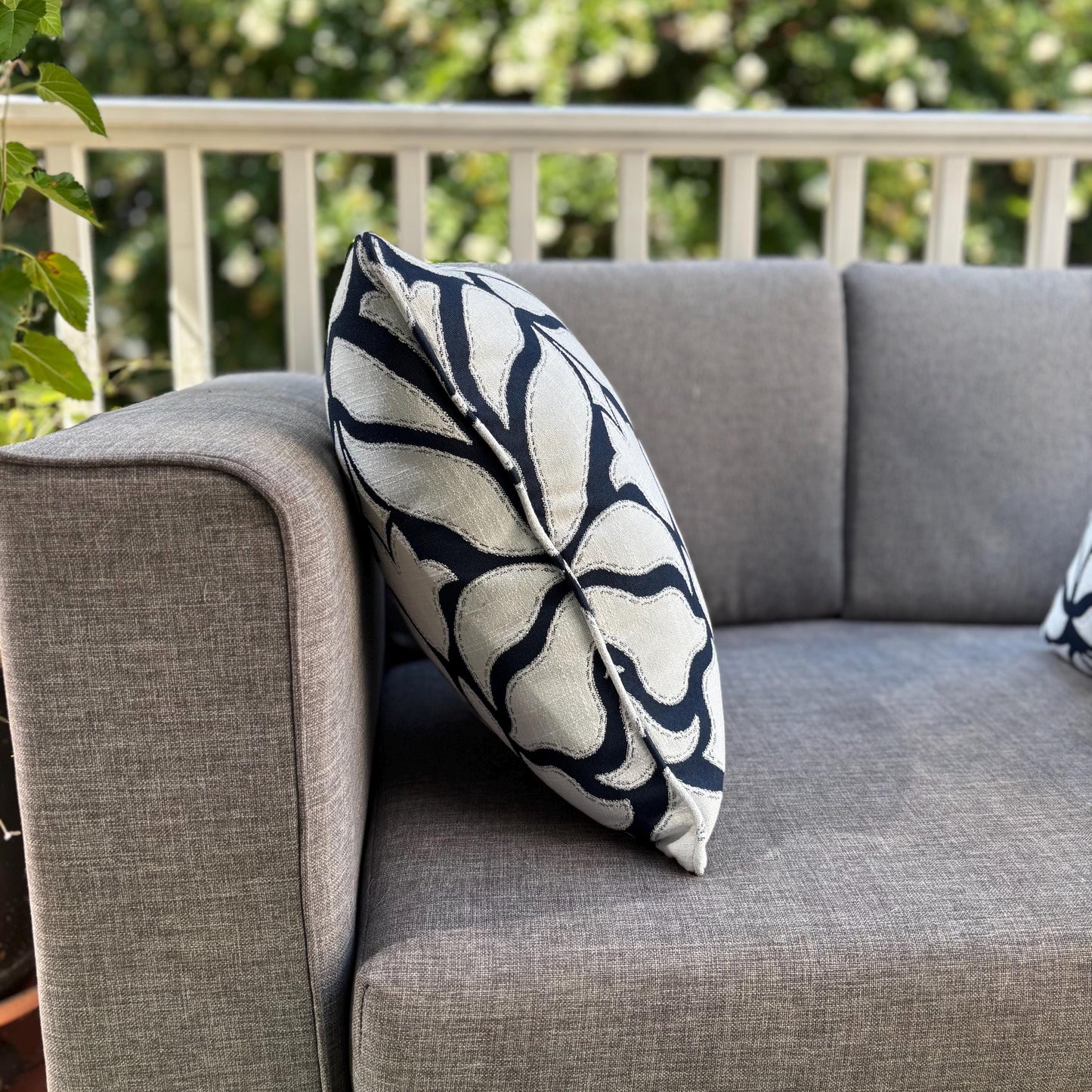 Handmade Throw Pillow (Elegant Midnight Bloom)