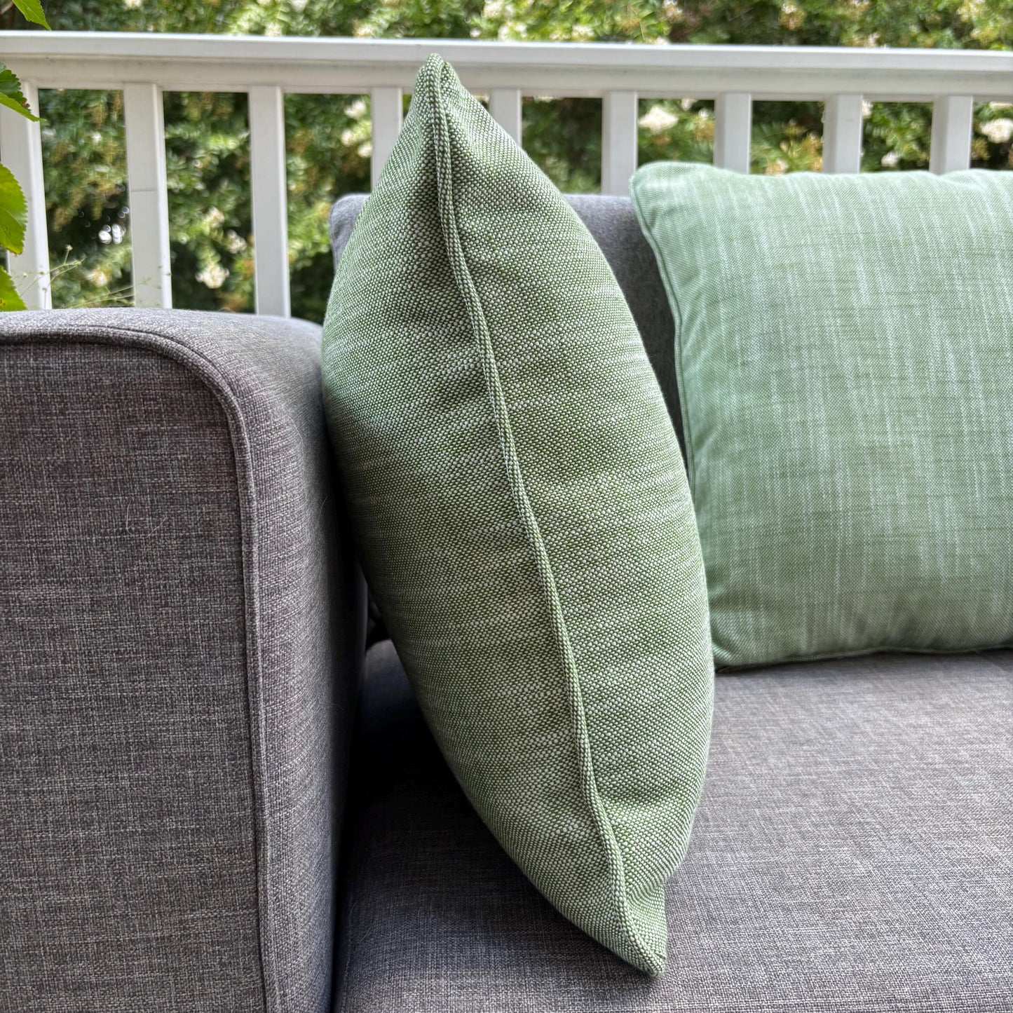 Handmade Throw Pillow (Textured Green Pillow)