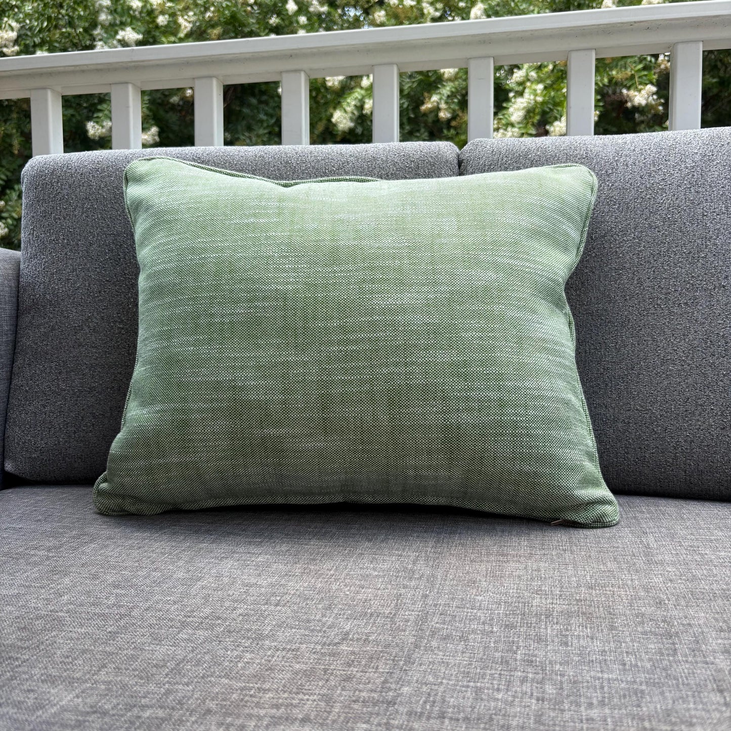 Handmade Throw Pillow (Textured Green Pillow)