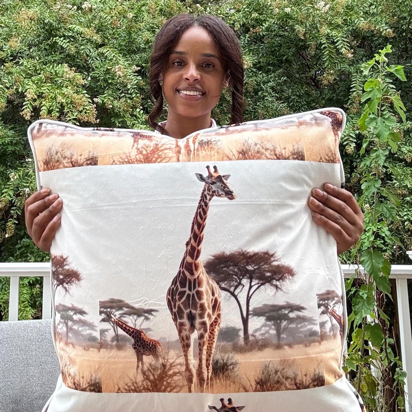 Handmade Throw Pillow (Safari Giraffe Pillow)