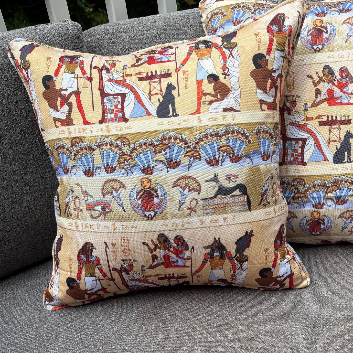 Handmade Throw Pillow (Egyptian Pattern Pillow)
