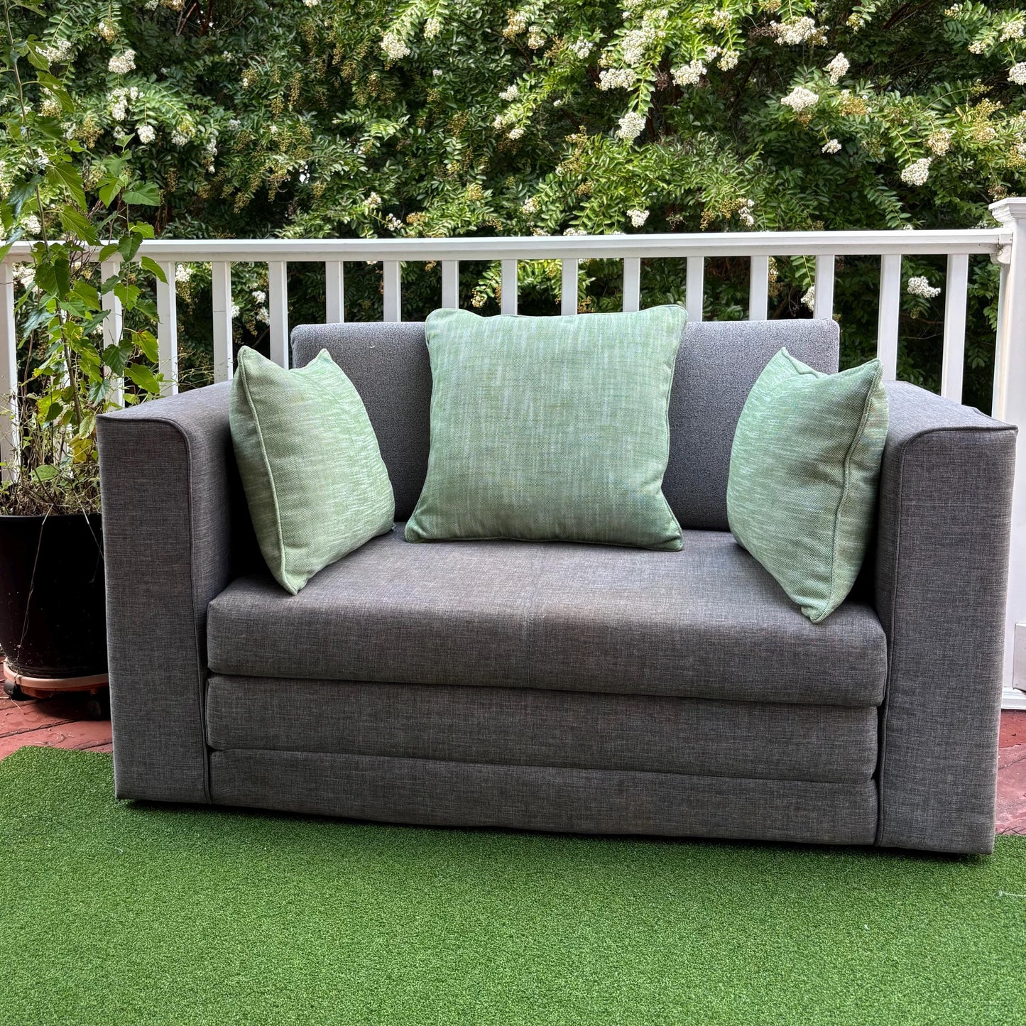 Handmade Throw Pillow (Textured Green Pillow)